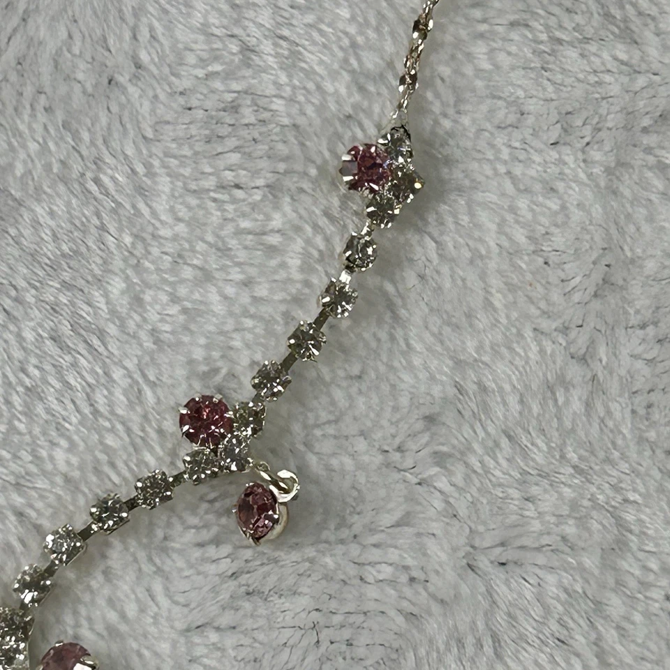 Collar de cadena de plata piedras rubí imitación Avon bisutería Foto 3 de 4