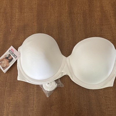 Maidenform  Push Up Bra  White  Size 36D  Detachable Straps A Little Pick Me Up