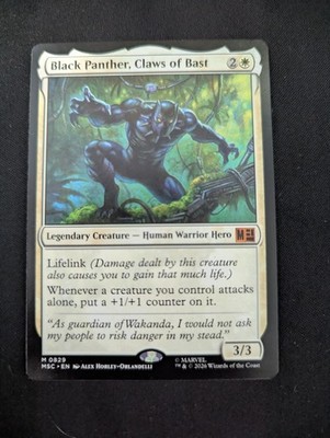 Black Panther Claws of Bast MTG Magic Marvel Disney Card White EDH Legendary NM
