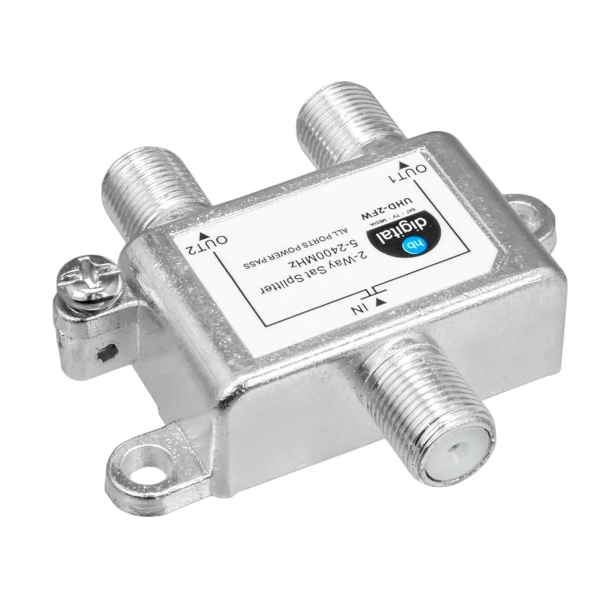 Divisor distribuidor SAT de 2 vías 5-2400 MHz DVB-T adecuado 4 vías HD terminal de tierra