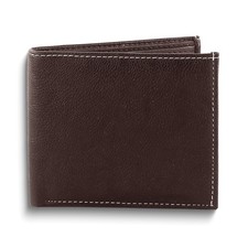 Brown Soft Vegan Leather 7-Slot Bi-Fold Wallet with Top Flap and 2 ID Windows