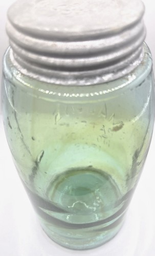 Mason's Patent Nov 30th 1858 Jar. Aqua with Amber Swirls - Picture 9 of 10