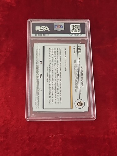2024 TOPPS CHROME UPDATE GREEN RAYWAVE #USC30 JACKSON CHOURIO 5/99 PSA 10 - Picture 4 of 6