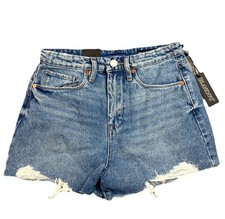 BLANK NYC Womens 27 Denim Shorts High Rise Cutoff Distressed Raw Hem Festival