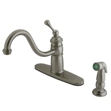 Kingston Brass KB157.BLSP Georgian 1.8 GPM 1 Hole Kitchen Faucet - Nickel