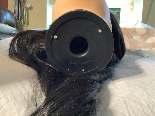 Female 2 Head Mannequins Cosmetology Practice Heads - Long Dark Hair - Picture 13 of 19