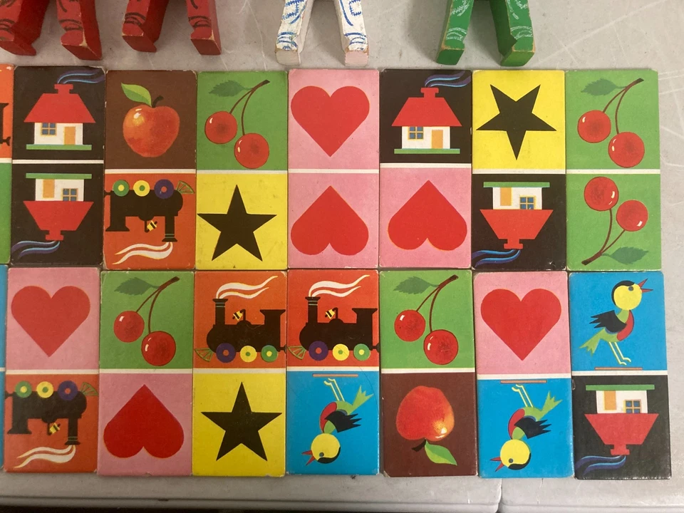 20 世纪 40 年代 Bill Ding 小丑木制建筑和堆叠积木玩具 — 第 4/4 张图片