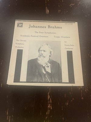 BOX LP 33 JOHANNES BRAHMS SIR GEORG SOLTI (THE 4 SYMPHONIES)