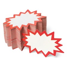 Starburst Signs with Stickers 200pcs Sale Price Tags for Garage 2x3, White