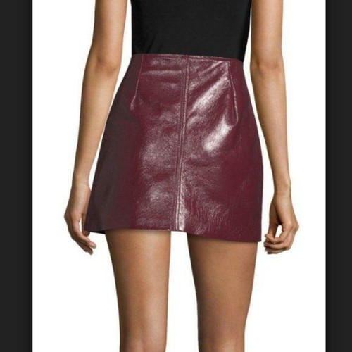 Minifalda BLANKNYC charol sintético cremallera vino tinto 27 $88 borgoña nueva sin etiquetas nueva cremallera - Imagen 3 de 6