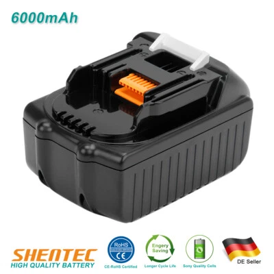 SHENTEC 6.0AH 18V Li-Ionen-Akku für Makita BL1850 BL1830 BL1840 BL1860 194204-5 LXT-400