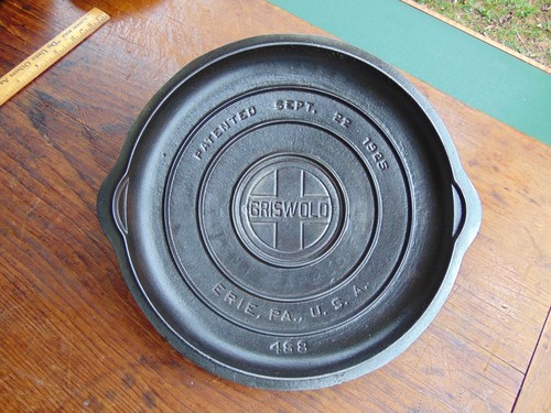 Griswold Erie Pa. Cast Iron # 8 Low Dome Skillet Lid Cover Full Markings Nice! - Picture 7 of 9