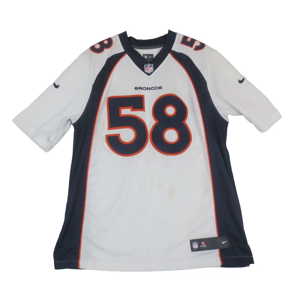 Camiseta deportiva Nike On Field de los Denver Broncos #58 para adulto grande cosida blanca Foto 4 de 4
