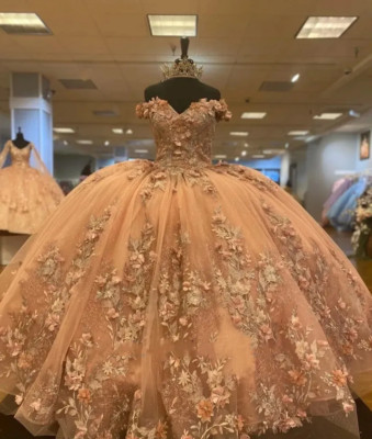 Blush Pink Lace Quinceanera Dresses Ball Gowns Vestido De Debutante Para 15 Anos