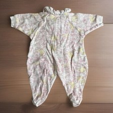 Vintage Little Me Pink Bunnies Floral Baby Sleep Suit Pajamas Preemie to 6 lbs