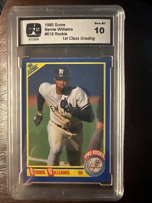 BERNIE WILLIAMS RC 1990 SCORE BASEBALL ROOKIE CARD #619 NY YANKEES ...