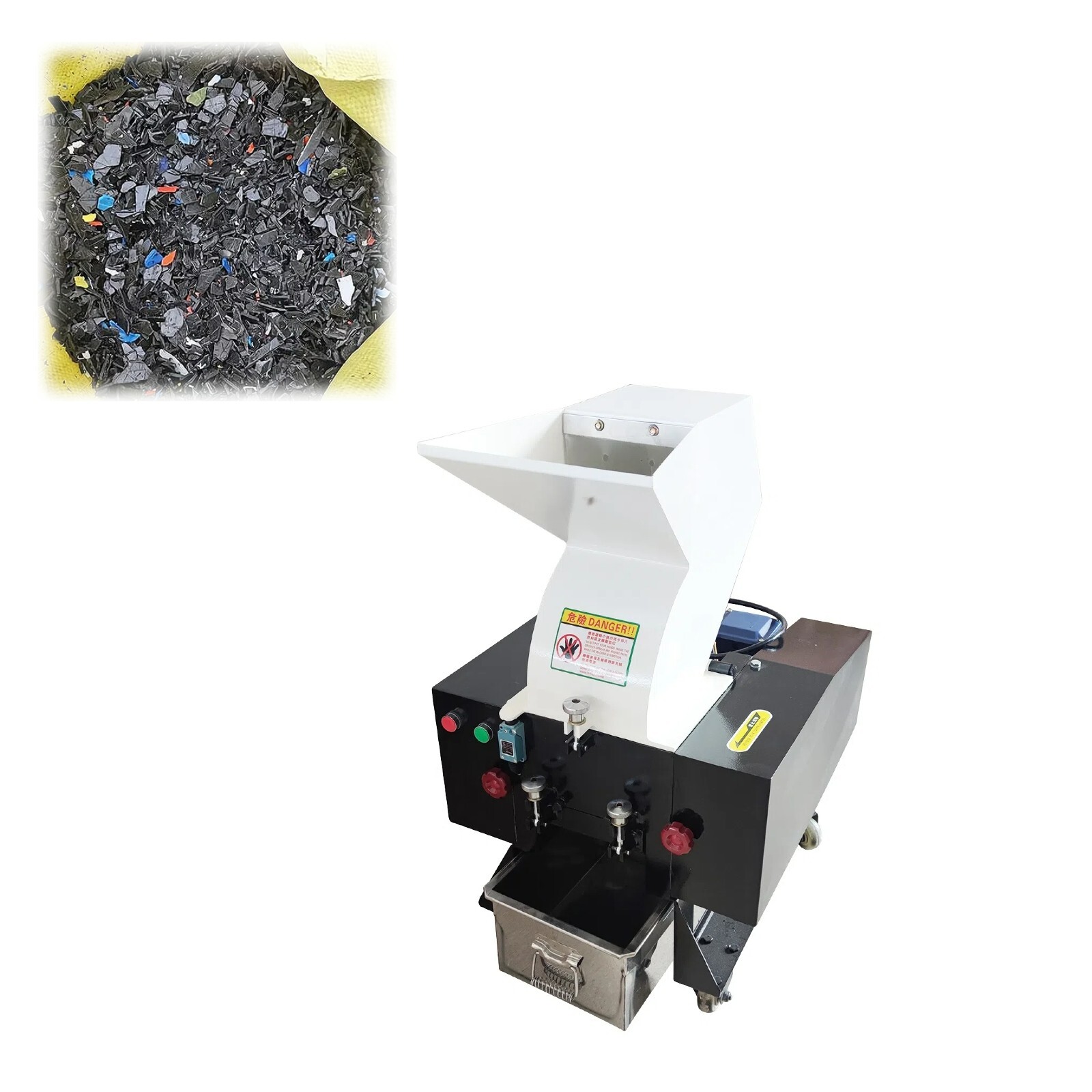 Plastic Granulators Waste Paper Shredder Foam Sponge Crushing Machine 220V 2.2KW-image