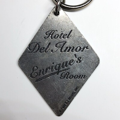 Hotel Del Amor Enrique's Room Keychain Vintage Metal Key Ring