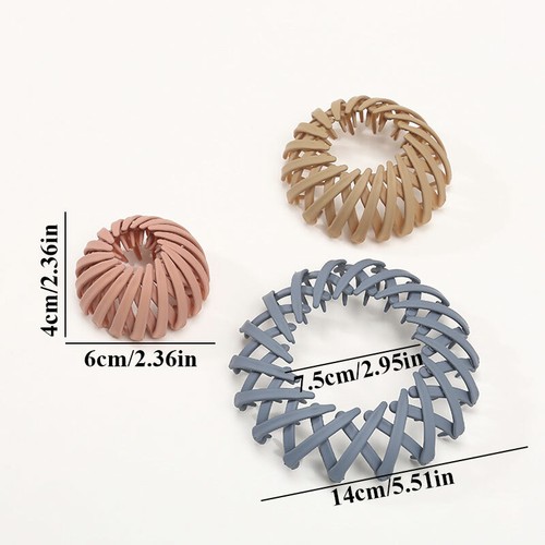 Women Bird's Nest Hair Tie Lazy Hairpin Plate Hair Iron Matte Ponytail Headwear - Picture 2 of 22