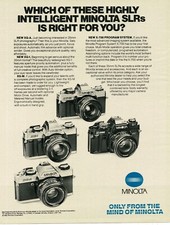 1982 MINOLTA 35mm SLR Camera XG-M XG-1 XG-A X-700 Vintage Print Ad