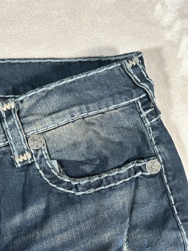 Vintage True Religion Men’s Jeans 36 Rocco Relaxed Skinny Distressed Hip Hop Y2K - Picture 5 of 24