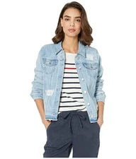 FDJ French Dressing Jeans 290787 Statement Denim Stripe Patch Jacket, size L
