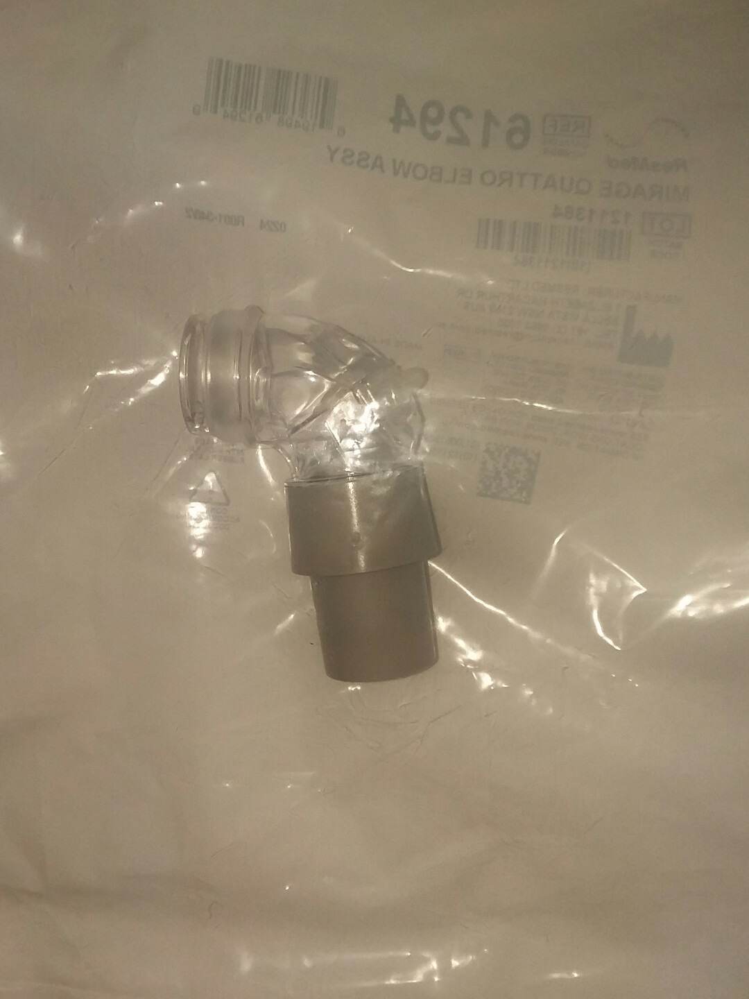 Elbow Assembly with Swivel & AntiAsphyxia Valve for Mirage Quattro & Quattro FX eBay