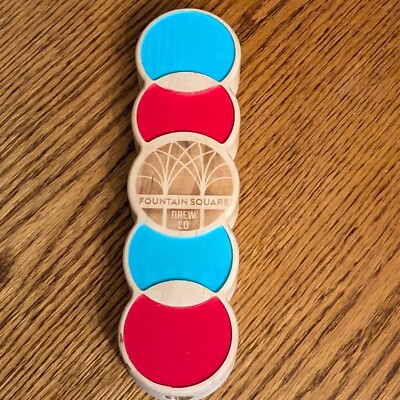 Wooden Fountain Square Brew Co Craft Beer Tap Handle RARE