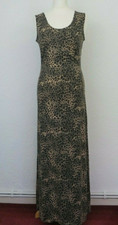 Sophie Gray Animal Print Maxi Dress Size Small Long Sleeveless Stretchy 