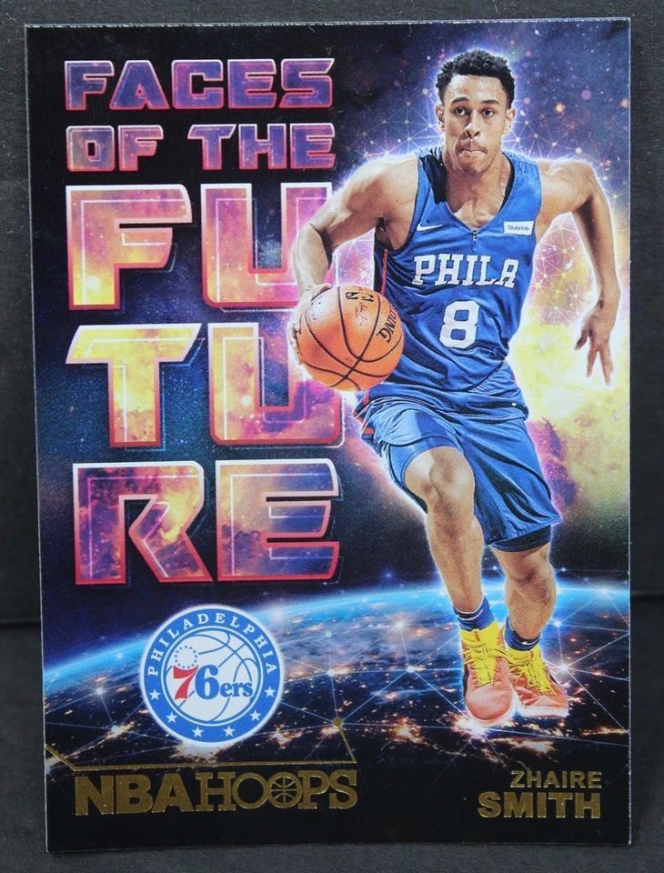 Zhaire Smith RC 2018-19 NBA Hoops Holo Faces of the Future Rookie Card #16 Gold - Image 3 of 4
