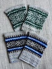 Handmade Latvian traditional knitting pattern leg warmers wool bundle of 2