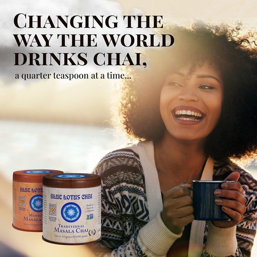 Té instantáneo Chai especiado orgánico sin azúcar Blue Lotus lata de 3 onzas - Imagen 6 de 9