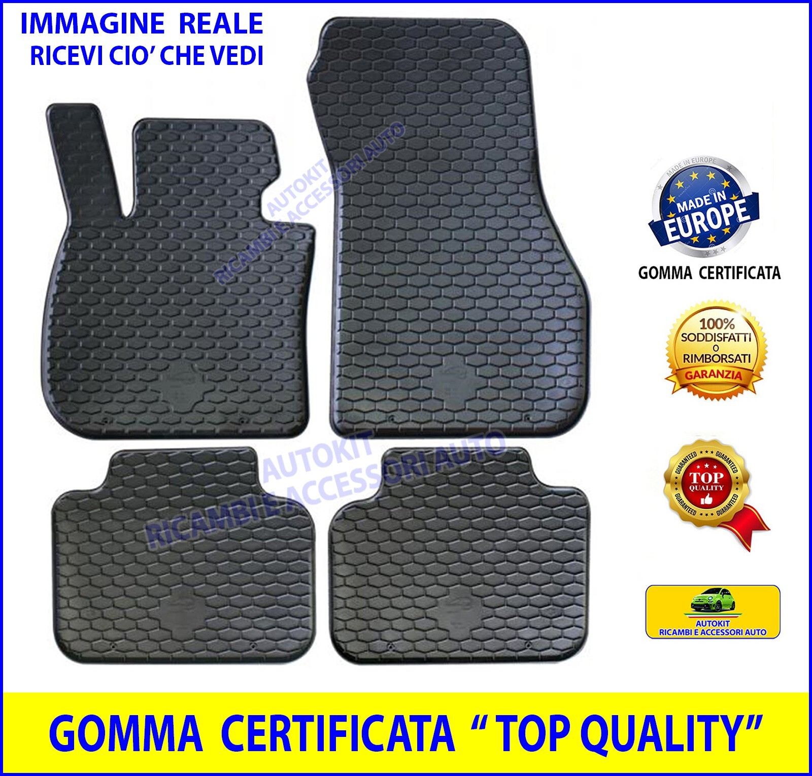 Tappetini Specifici COMPATIBILI per BMW X1 (F48) dal 2015 Tappeti Auto in Gomma