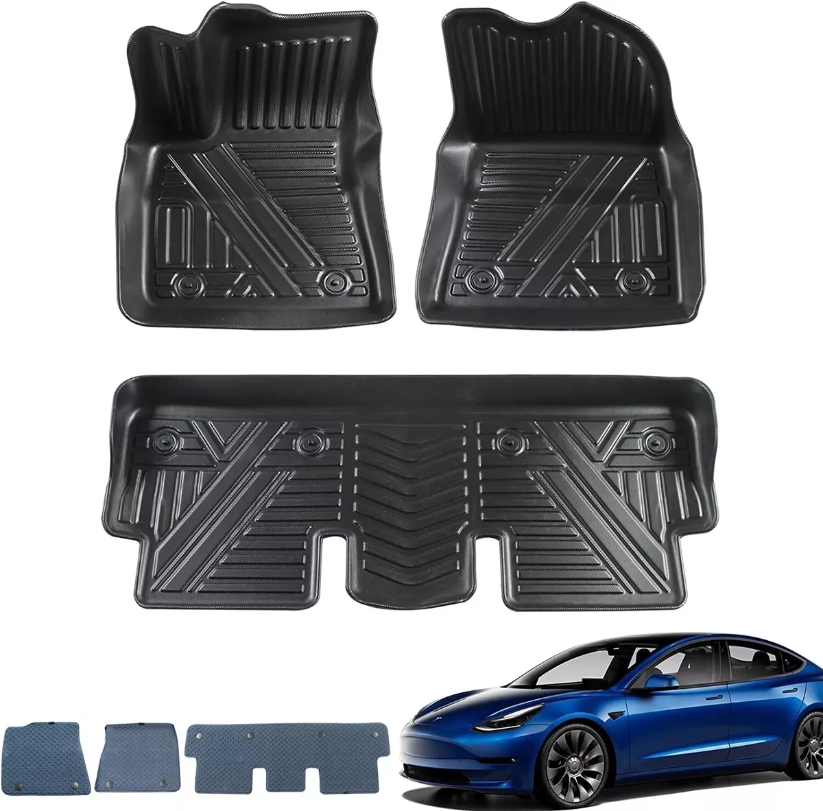 Tesla Model 3 All Weather Floor Mats - Heavy Duty Rubber