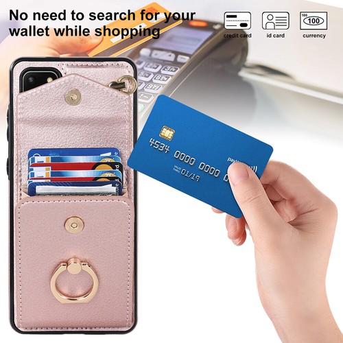 For Samsung Phone Case Cover Luxury Leather Wallet Card Slot Ring Stand Strap - Zdjęcie 52 z 68