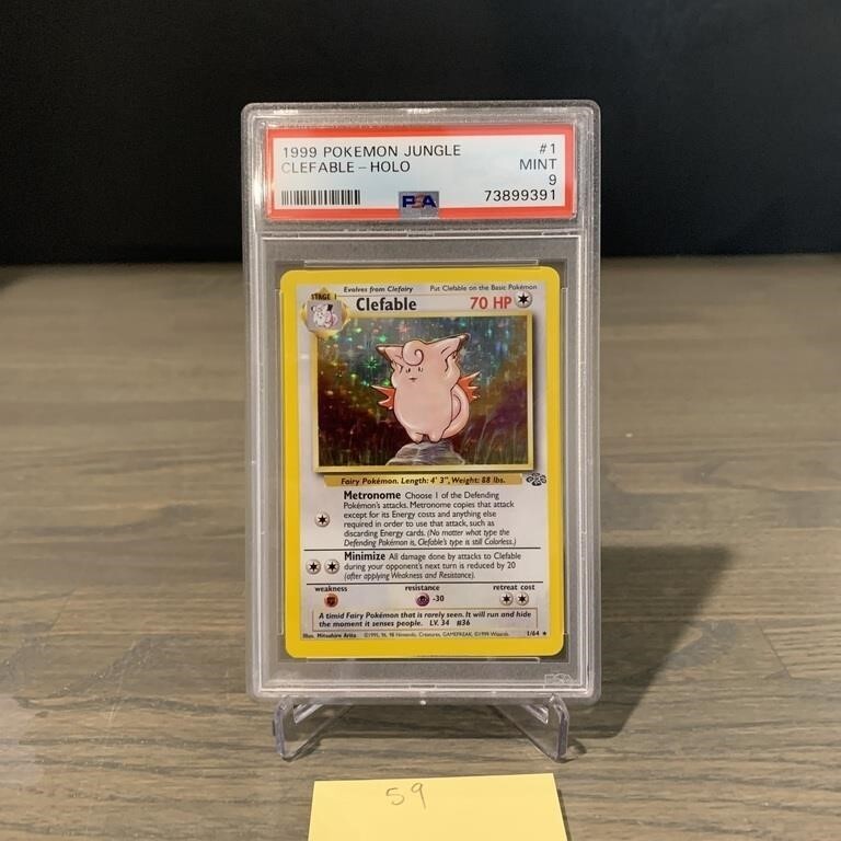 1999 Pokemon Jungle Clefable Holo Rare PSA 9 Mint 1/64