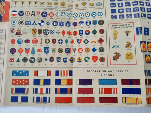 WW2 RAND McNALLY Furlough Map Decorations Service Ribbons Insignia & Base Pays - Picture 6 of 24