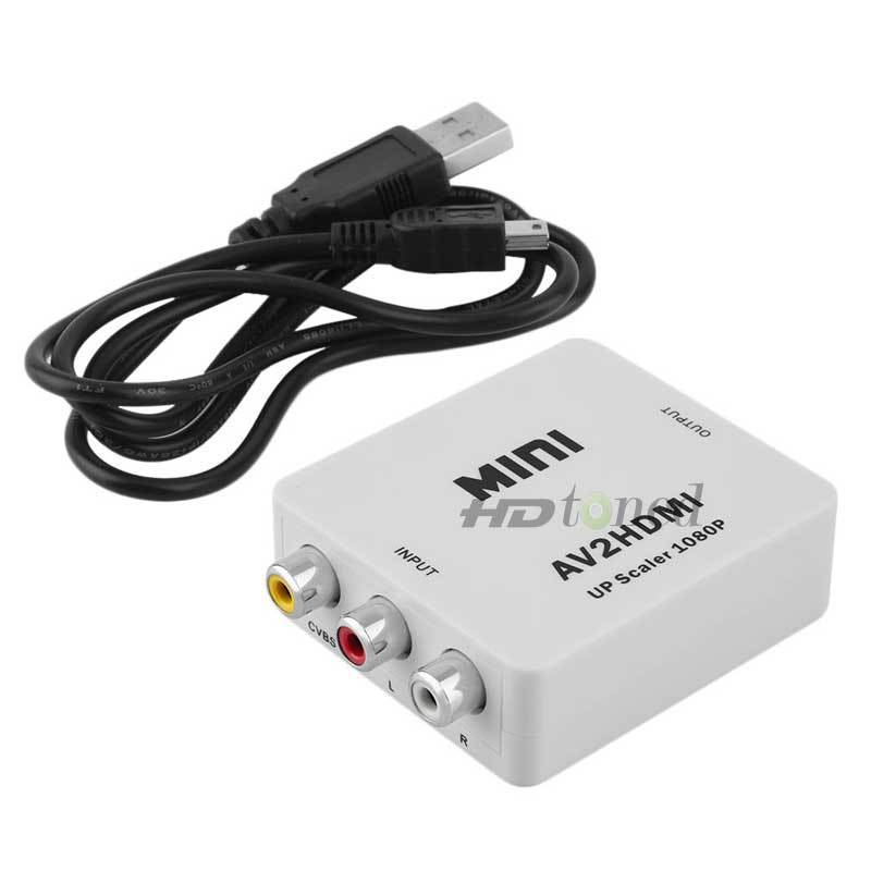 Input RCA AV to HDMI Output Converter Adapter Composite AV2HDMI 1080P