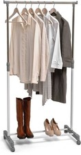 Image of X5 Hanging Clothes Rails with Wheels - Grey/Chrome Free Postage