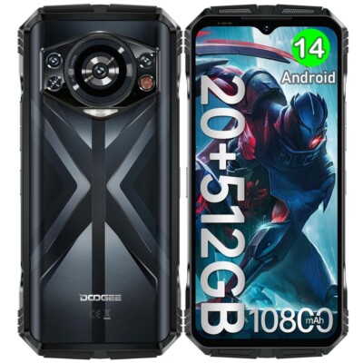DOOGEE S118 Rugged Smartphone 20GB+512GB 10800mAh 6.58'' 4G Unlocked Cell Phone