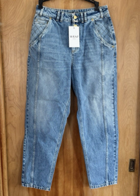Wrap London Seamless Tapered Recycled Cotton Jeans Light Wash US Size 6 NWT