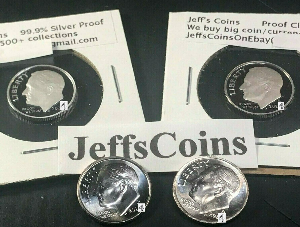 2024 P D S S Dime Roosevelt US Mint 99.9% SILVER & CLAD PROOF PD