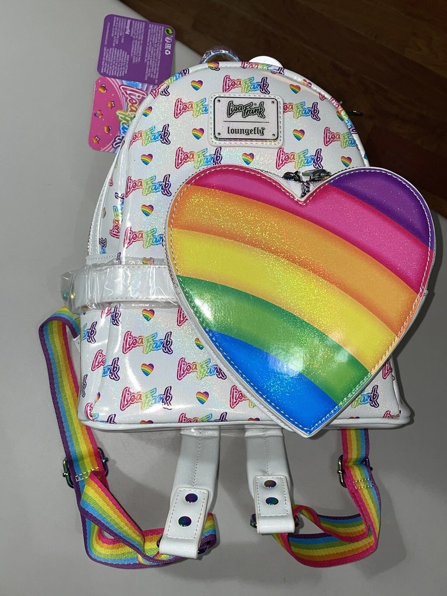 Loungefly Lisa Frank Rainbow Heart Mini Backpack & Waist Bag