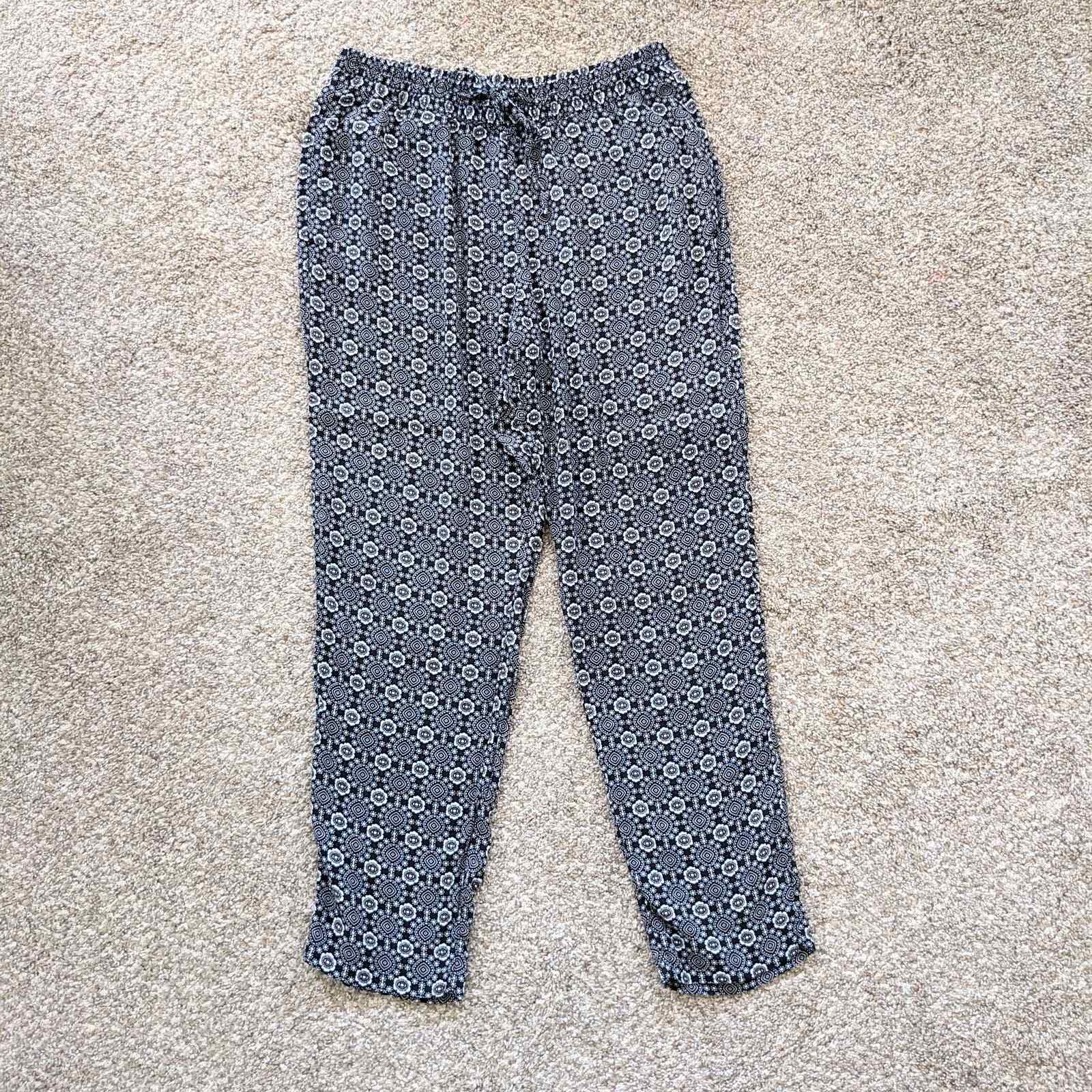 Talbots Petites Patterned Drawstring Pants Sz. MP - image 1