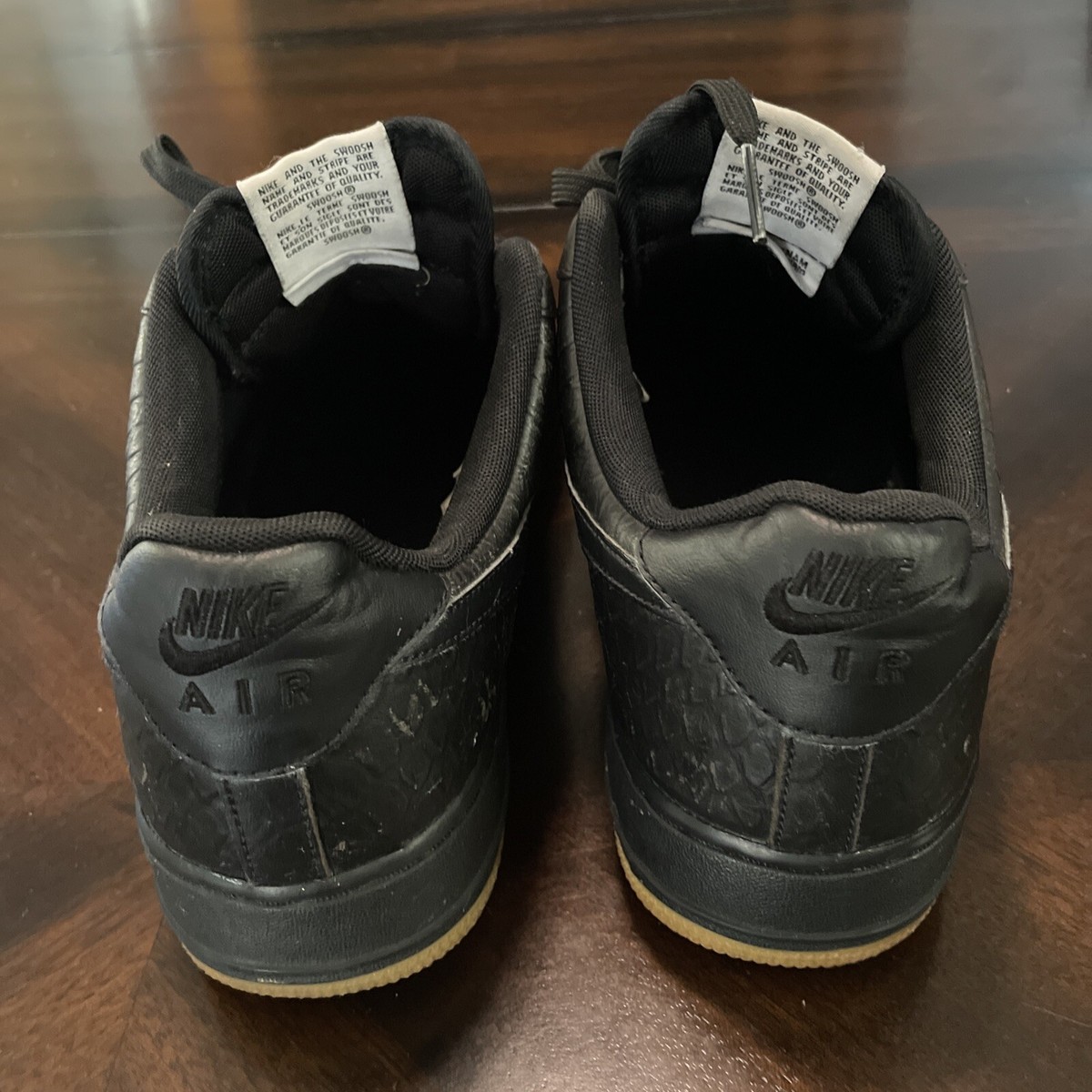 Mens Nike Air Force 1 Black Gum Gator Croc 718152-002 Size 11 | eBay