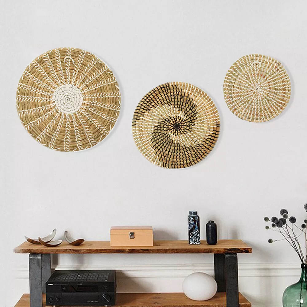 Hand woven baskets for wall sale
