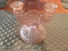 Vintage irridescent gold  Sunset Carnival Glass Candelabra
