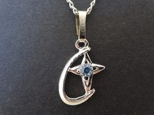 Girls Star  Moon Rhinestone Pendant - Blue, Pink, Purple, Clear AUS SELLER