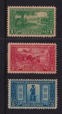 1925 Lexington Concord Sc 617 618 619 MH OG set complete CV $19.50 (T3