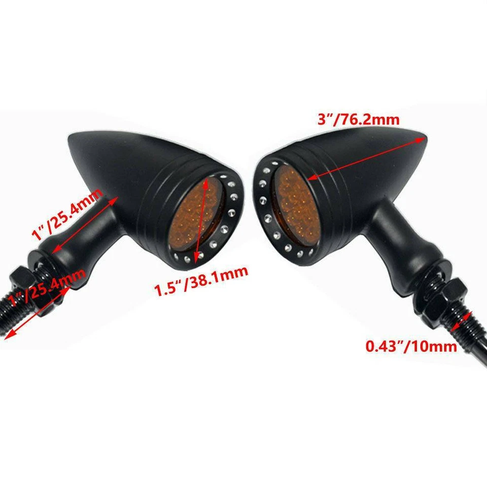 Motorcycle LED Turn Signal Lights For Honda Shadow 1100 750 600 ACE Aero Phantom - Image 4 of 4